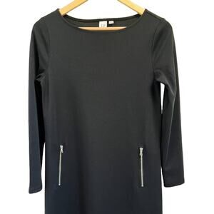 Gap Black Sheath Long Sleeve Dress Poly Blend Women's sz 2